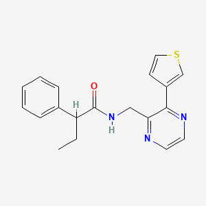 2-phenyl-N-((3-(thiophen-3-yl)pyrazin-2-yl)methyl)butanamide