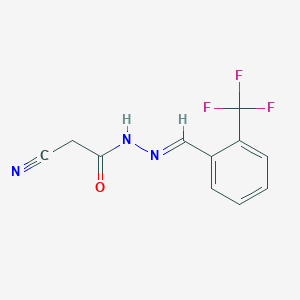 2-cyano-N'-{(E)-[2-(trifluoromethyl)phenyl]methylidene}acetohydrazide
