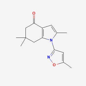 molecular formula C15H18N2O2 B2996118 2,6,6-三甲基-1-(5-甲基异恶唑-3-基)-5,6,7-三氢吲哚-4-酮 CAS No. 1023544-23-1