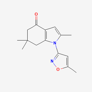 molecular formula C15H18N2O2 B2996118 2,6,6-trimethyl-1-(5-methyl-1,2-oxazol-3-yl)-4,5,6,7-tetrahydro-1H-indol-4-one CAS No. 1023544-23-1