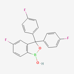 molecular formula C19H12BF3O2 B2996121 5-氟-3,3-双(4-氟苯基)苯并[c][1,2]恶硼醇-1(3H)-醇 CAS No. 2366993-30-6