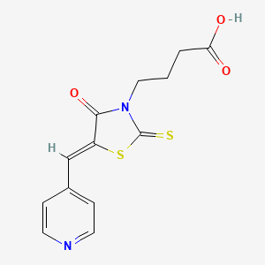 molecular formula C13H12N2O3S2 B2996123 (Z)-4-(4-oxo-5-(pyridin-4-ylmethylene)-2-thioxothiazolidin-3-yl)butanoic acid CAS No. 489423-55-4