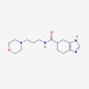 molecular formula C15H24N4O2 B2996126 N-(3-morpholinopropyl)-4,5,6,7-tetrahydro-1H-benzo[d]imidazole-5-carboxamide CAS No. 2034440-14-5
