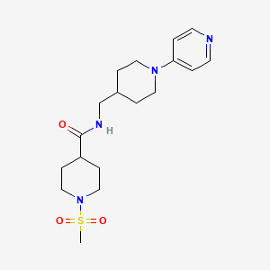 molecular formula C18H28N4O3S B2996128 1-(methylsulfonyl)-N-((1-(pyridin-4-yl)piperidin-4-yl)methyl)piperidine-4-carboxamide CAS No. 2034323-09-4