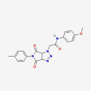 molecular formula C20H19N5O4 B2996132 N-(4-甲氧基苯基)-2-[5-(4-甲基苯基)-4,6-二氧代-4,5,6,6a-四氢吡咯并[3,4-d][1,2,3]三唑-1(3aH)-基]乙酰胺 CAS No. 1008227-31-3