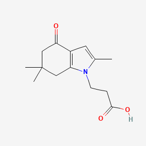 molecular formula C14H19NO3 B2996134 3-(2,6,6-Trimethyl-4-oxo-5,6,7-trihydroindolyl)propanoic acid CAS No. 937605-34-0