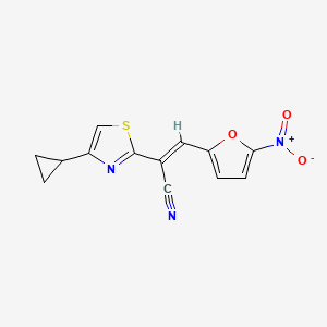 (E)-2-(4-cyclopropylthiazol-2-yl)-3-(5-nitrofuran-2-yl)acrylonitrile