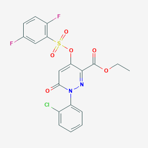 Ethyl 1-(2-chlorophenyl)-4-(((2,5-difluorophenyl)sulfonyl)oxy)-6-oxo-1,6-dihydropyridazine-3-carboxylate