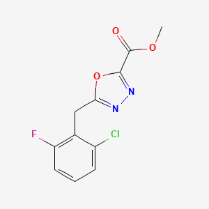 molecular formula C11H8ClFN2O3 B2996150 Methyl 5-[(2-chloro-6-fluorophenyl)methyl]-1,3,4-oxadiazole-2-carboxylate CAS No. 1710271-73-0
