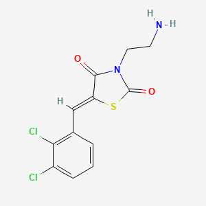 molecular formula C12H10Cl2N2O2S B2996158 3-(2-Aminoethyl)-5-[(2,3-dichlorophenyl)methylidene]-1,3-thiazolidine-2,4-dione CAS No. 554407-63-5