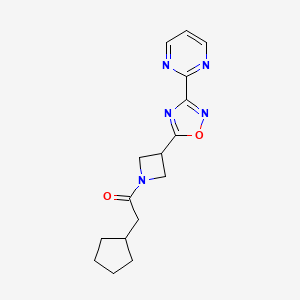 2-Cyclopentyl-1-(3-(3-(pyrimidin-2-yl)-1,2,4-oxadiazol-5-yl)azetidin-1-yl)ethanone