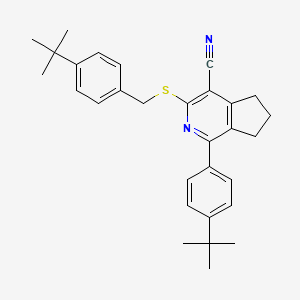 3-{[4-(tert-butyl)benzyl]sulfanyl}-1-[4-(tert-butyl)phenyl]-6,7-dihydro-5H-cyclopenta[c]pyridine-4-carbonitrile