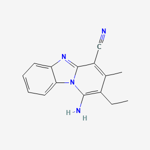 molecular formula C15H14N4 B2996168 1-Amino-2-ethyl-3-methylpyrido[1,2-a]benzimidazole-4-carbonitrile CAS No. 849026-70-6
