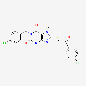 1-(4-chlorobenzyl)-8-((2-(4-chlorophenyl)-2-oxoethyl)thio)-3,7-dimethyl-1H-purine-2,6(3H,7H)-dione