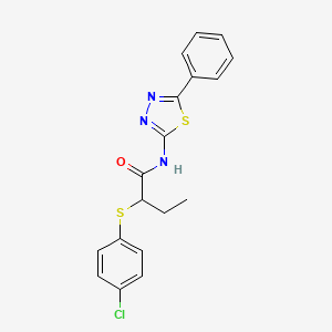 2-((4-chlorophenyl)thio)-N-(5-phenyl-1,3,4-thiadiazol-2-yl)butanamide
