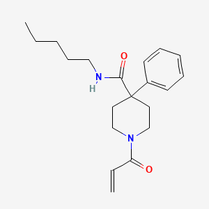 N-pentyl-4-phenyl-1-(prop-2-enoyl)piperidine-4-carboxamide