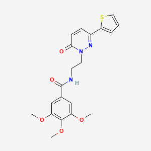 molecular formula C20H21N3O5S B2996188 3,4,5-trimethoxy-N-(2-(6-oxo-3-(thiophen-2-yl)pyridazin-1(6H)-yl)ethyl)benzamide CAS No. 946344-72-5