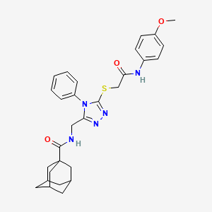 molecular formula C29H33N5O3S B2996197 N-[[5-[2-(4-methoxyanilino)-2-oxoethyl]sulfanyl-4-phenyl-1,2,4-triazol-3-yl]methyl]adamantane-1-carboxamide CAS No. 476452-28-5