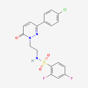 molecular formula C18H14ClF2N3O3S B2996201 N-(2-(3-(4-chlorophenyl)-6-oxopyridazin-1(6H)-yl)ethyl)-2,4-difluorobenzenesulfonamide CAS No. 921880-46-8