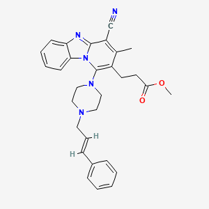 methyl 3-[4-cyano-3-methyl-1-[4-[(E)-3-phenylprop-2-enyl]piperazin-1-yl]pyrido[1,2-a]benzimidazol-2-yl]propanoate