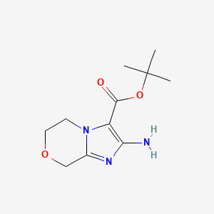 molecular formula C11H17N3O3 B2996203 tert-Butyl 2-amino-5,6-dihydro-8H-imidazo[2,1-c][1,4]oxazine-3-carboxylate CAS No. 2126159-44-0