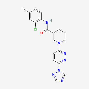 molecular formula C19H20ClN7O B2996208 1-(6-(1H-1,2,4-三唑-1-基)哒嗪-3-基)-N-(2-氯-4-甲苯基)哌啶-3-甲酰胺 CAS No. 1788560-22-4