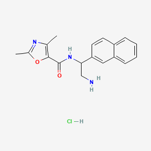 molecular formula C18H20ClN3O2 B2996217 N-(2-Amino-1-naphthalen-2-ylethyl)-2,4-dimethyl-1,3-oxazole-5-carboxamide;hydrochloride CAS No. 1827399-56-3