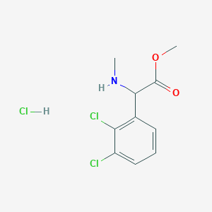 molecular formula C10H12Cl3NO2 B2996220 Methyl 2-(2,3-dichlorophenyl)-2-(methylamino)acetate hydrochloride CAS No. 1989659-09-7