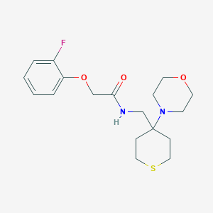 2-(2-Fluorophenoxy)-N-[(4-morpholin-4-ylthian-4-yl)methyl]acetamide