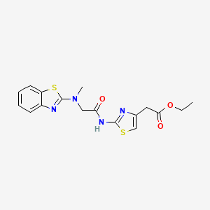 Ethyl 2-(2-(2-(benzo[d]thiazol-2-yl(methyl)amino)acetamido)thiazol-4-yl)acetate