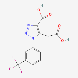 5-(carboxymethyl)-1-[3-(trifluoromethyl)phenyl]-1H-1,2,3-triazole-4-carboxylic acid