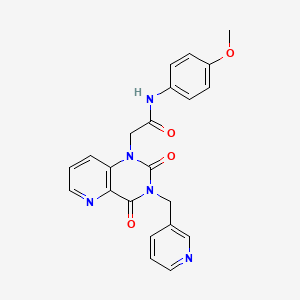 molecular formula C22H19N5O4 B2996231 2-(2,4-dioxo-3-(pyridin-3-ylmethyl)-3,4-dihydropyrido[3,2-d]pyrimidin-1(2H)-yl)-N-(4-methoxyphenyl)acetamide CAS No. 941908-22-1