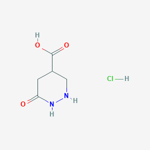 molecular formula C5H9ClN2O3 B2996232 6-Oxo-1,2-diazinane-4-carboxylic acid hydrochloride CAS No. 1707576-04-2
