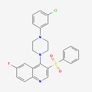 4-(4-(3-Chlorophenyl)piperazin-1-yl)-6-fluoro-3-(phenylsulfonyl)quinoline