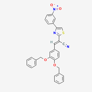 molecular formula C32H23N3O4S B2996241 (E)-3-(3,4-bis(benzyloxy)phenyl)-2-(4-(3-nitrophenyl)thiazol-2-yl)acrylonitrile CAS No. 476673-15-1