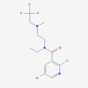 molecular formula C13H16BrClF3N3O B2996242 5-bromo-2-chloro-N-ethyl-N-{2-[methyl(2,2,2-trifluoroethyl)amino]ethyl}pyridine-3-carboxamide CAS No. 1384729-43-4