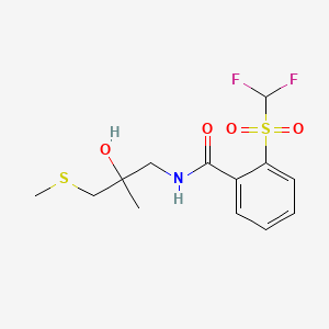 molecular formula C13H17F2NO4S2 B2996244 2-((difluoromethyl)sulfonyl)-N-(2-hydroxy-2-methyl-3-(methylthio)propyl)benzamide CAS No. 1798489-65-2