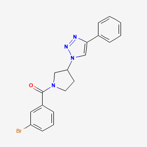 (3-bromophenyl)(3-(4-phenyl-1H-1,2,3-triazol-1-yl)pyrrolidin-1-yl)methanone