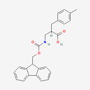 molecular formula C26H25NO4 B2996260 2-[(9H-Fluoren-9-ylmethoxycarbonylamino)methyl]-3-(4-methylphenyl)propanoic acid CAS No. 499196-99-5