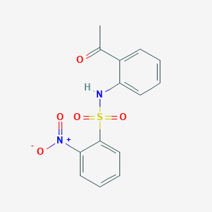 molecular formula C14H12N2O5S B2996261 N-(2-acetylphenyl)-2-nitrobenzenesulfonamide CAS No. 303152-55-8