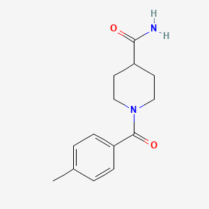 molecular formula C14H18N2O2 B2996275 1-(4-Methylbenzoyl)piperidine-4-carboxamide CAS No. 355815-58-6