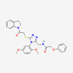 N-((4-(2,5-dimethoxyphenyl)-5-((2-(indolin-1-yl)-2-oxoethyl)thio)-4H-1,2,4-triazol-3-yl)methyl)-2-phenoxyacetamide