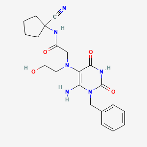 2-[(6-amino-1-benzyl-2,4-dioxopyrimidin-5-yl)-(2-hydroxyethyl)amino]-N-(1-cyanocyclopentyl)acetamide