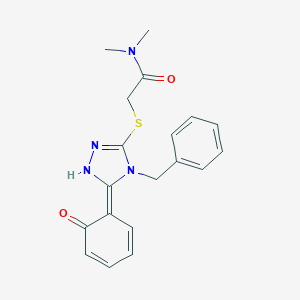 molecular formula C19H20N4O2S B299628 2-[[(5Z)-4-benzyl-5-(6-oxocyclohexa-2,4-dien-1-ylidene)-1H-1,2,4-triazol-3-yl]sulfanyl]-N,N-dimethylacetamide 