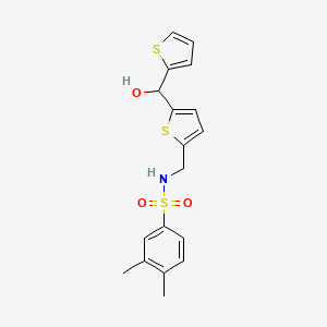 N-((5-(hydroxy(thiophen-2-yl)methyl)thiophen-2-yl)methyl)-3,4-dimethylbenzenesulfonamide