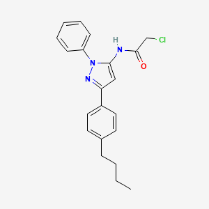 molecular formula C21H22ClN3O B2996285 N-[3-(4-butylphenyl)-1-phenyl-1H-pyrazol-5-yl]-2-chloroacetamide CAS No. 956411-51-1