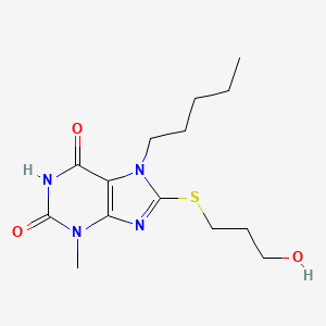8-(3-Hydroxypropylsulfanyl)-3-methyl-7-pentylpurine-2,6-dione