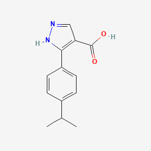 molecular formula C13H14N2O2 B2996288 3-[4-(propan-2-yl)phenyl]-1H-pyrazole-4-carboxylic acid CAS No. 1015870-64-0