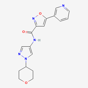 5-(pyridin-3-yl)-N-(1-(tetrahydro-2H-pyran-4-yl)-1H-pyrazol-4-yl)isoxazole-3-carboxamide