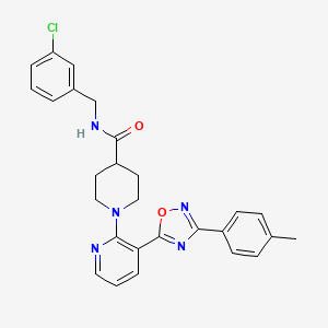 N-(3-chlorobenzyl)-1-{3-[3-(4-methylphenyl)-1,2,4-oxadiazol-5-yl]pyridin-2-yl}piperidine-4-carboxamide